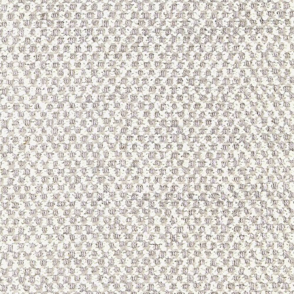 Close-up of a neutral off-white woven upholstery fabric showing a small basketweave texture; blend of wool, acrylic, linen, rayon and polyester for sofa upholstery.