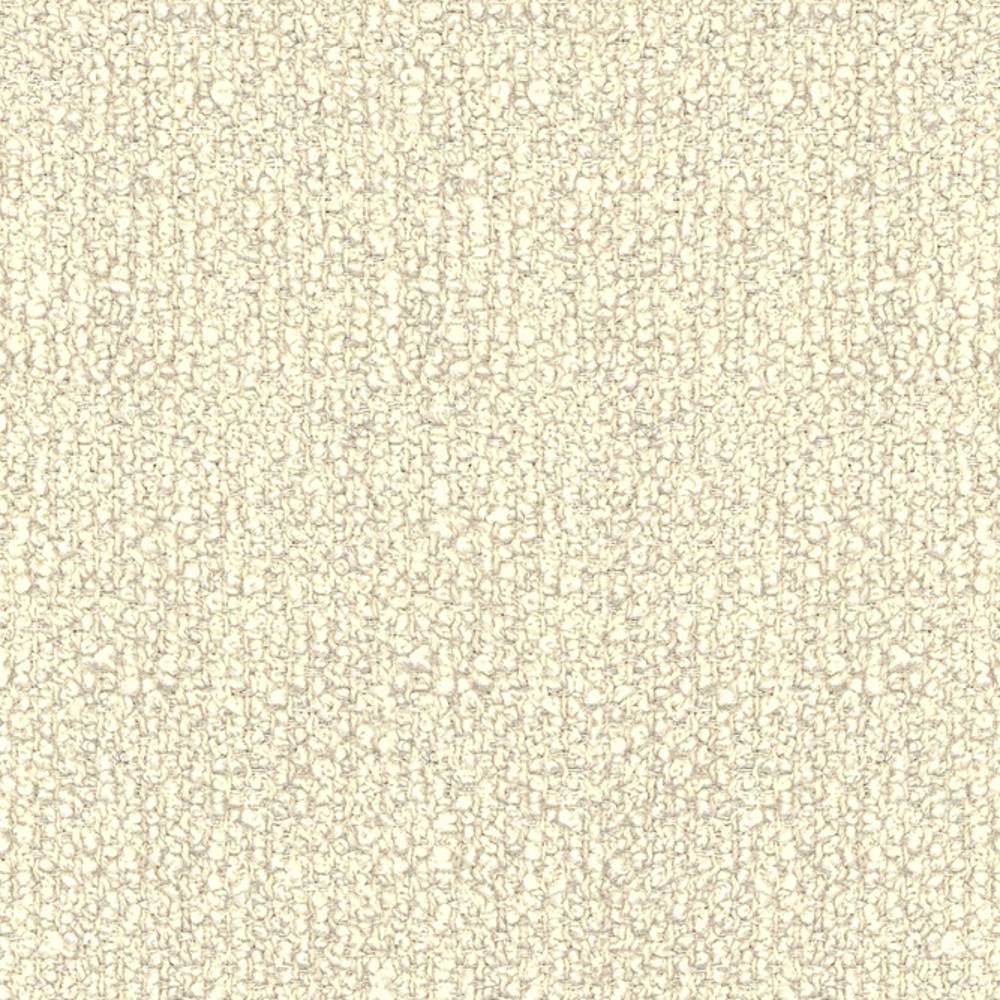 Close-up of neutral beige boucle upholstery fabric swatch showing dense looped texture; 25% wool, 45% acrylic and 30% triacetate blend suitable for contemporary sofas.