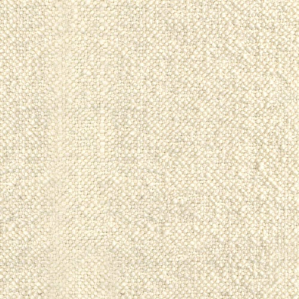 Close-up of cream boucle upholstery fabric with a tight looped weave, showing a soft neutral textured surface made from a wool-acrylic-linen blend ideal for sofa upholstery.