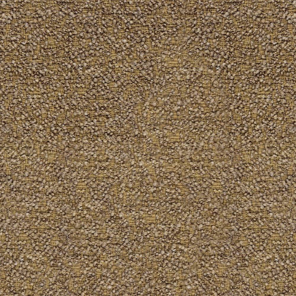 Close-up of cream-tan plush boucle upholstery fabric showing dense looped texture and subtle weave; 12% wool, 24% acrylic, 64% triacetate blend suitable for sofa upholstery.
