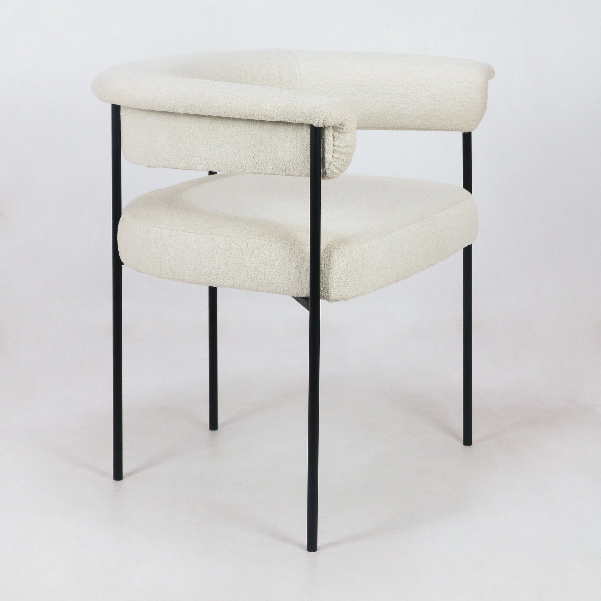 Mikra Dining Chair Cream Boucle - INTERIORTONIC