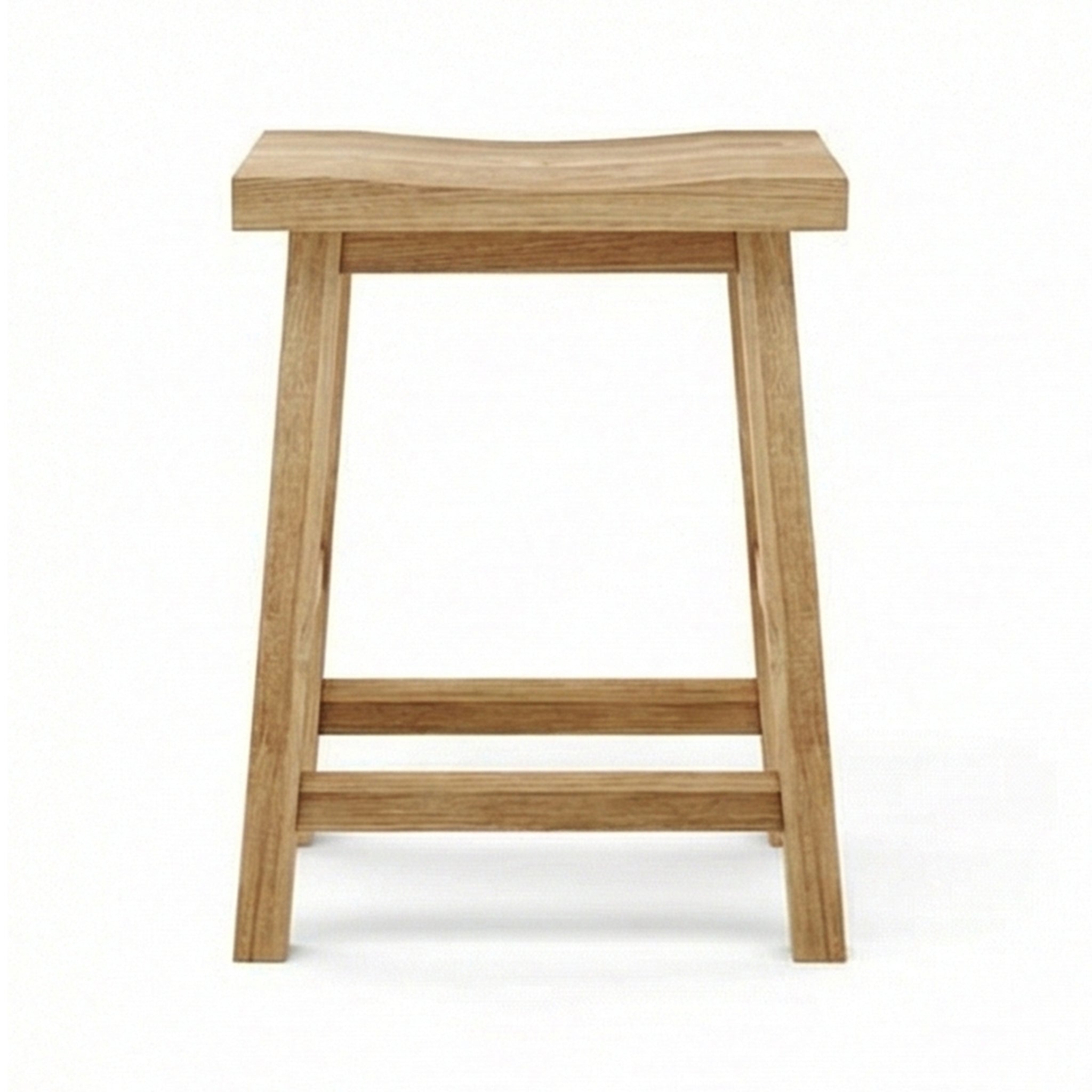 Aimee Rectangle Backless Teak Outdoor Bar Stool
