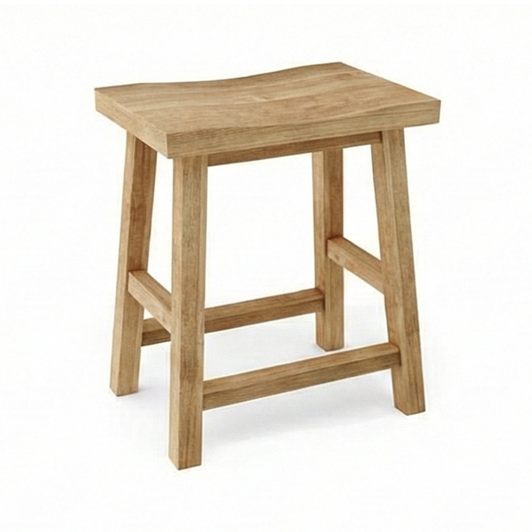 Aimee Rectangle Backless Teak Outdoor Bar Stool