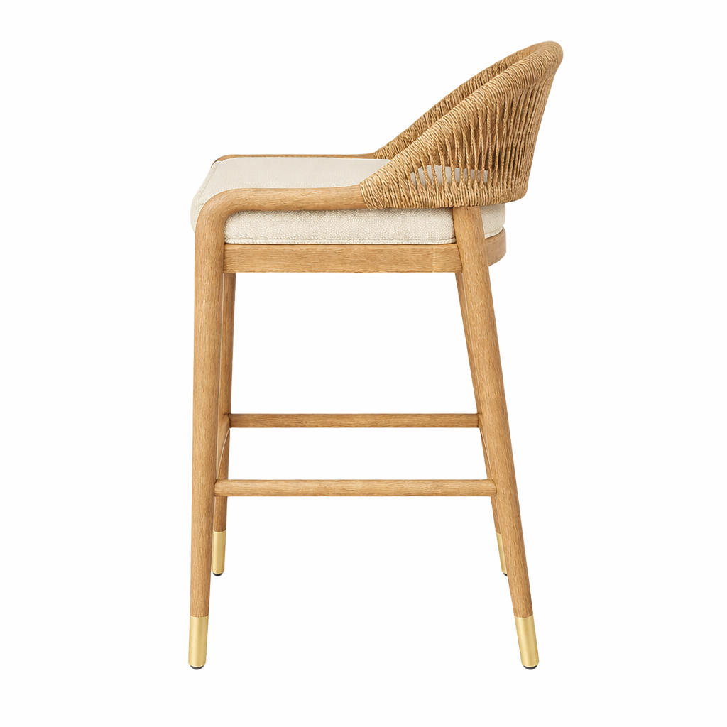 Fara Rope-Backed & Upholstered Bar & Counter Stool