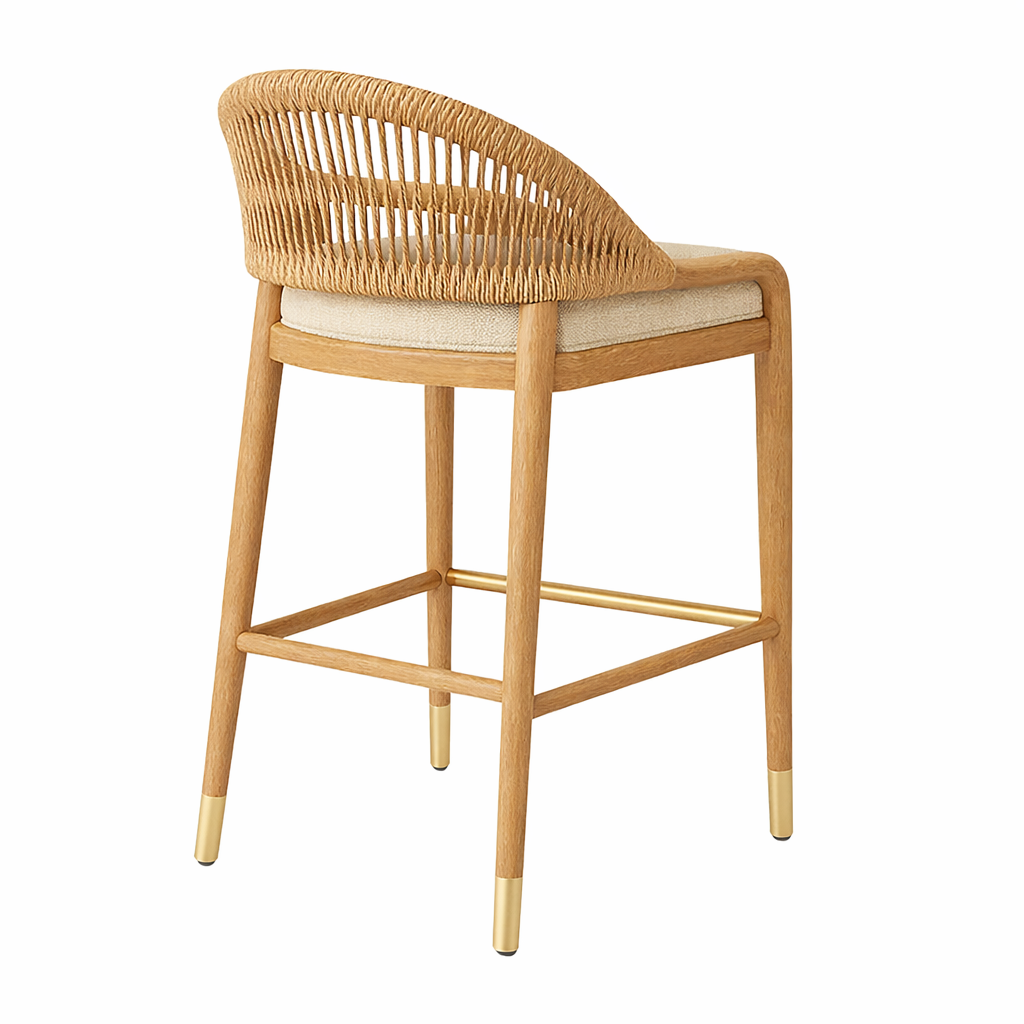 Fara Rope-Backed & Upholstered Bar & Counter Stool
