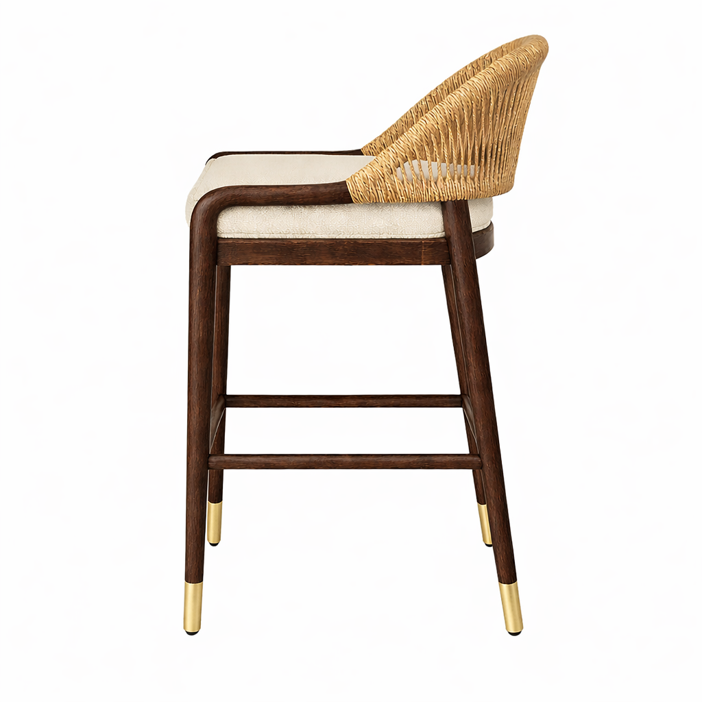 Fara Rope-Backed & Upholstered Bar & Counter Stool