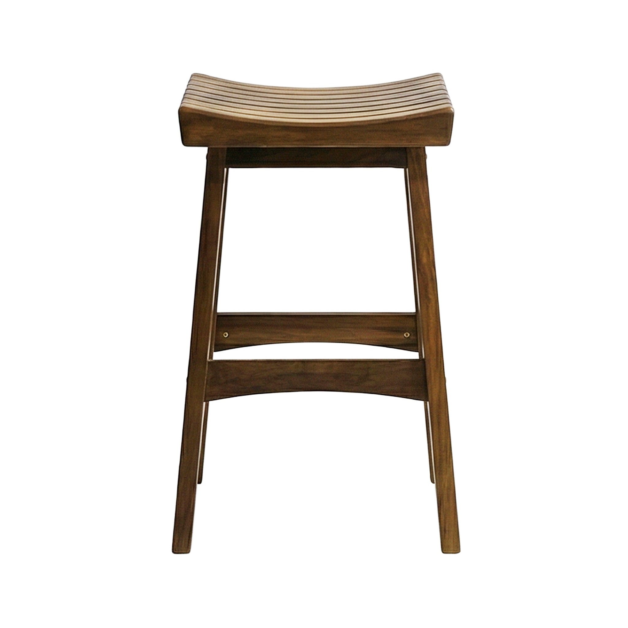 Gregoire Backless Teak Outdoor Bar Stool