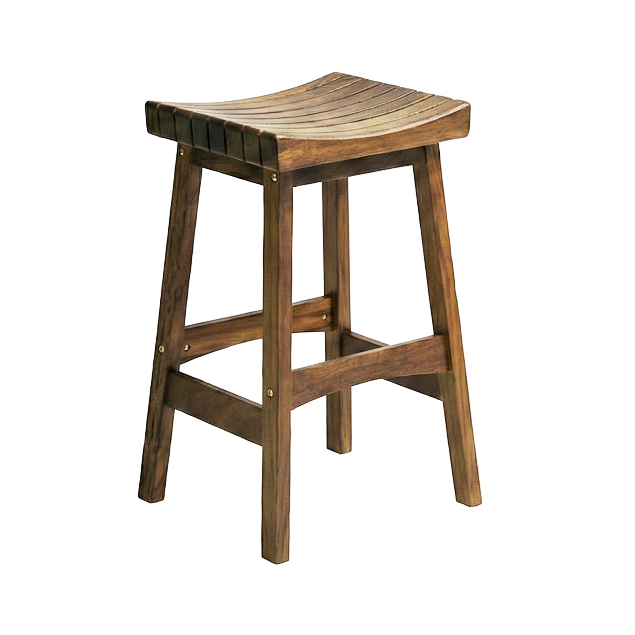 Gregoire Backless Teak Outdoor Bar Stool