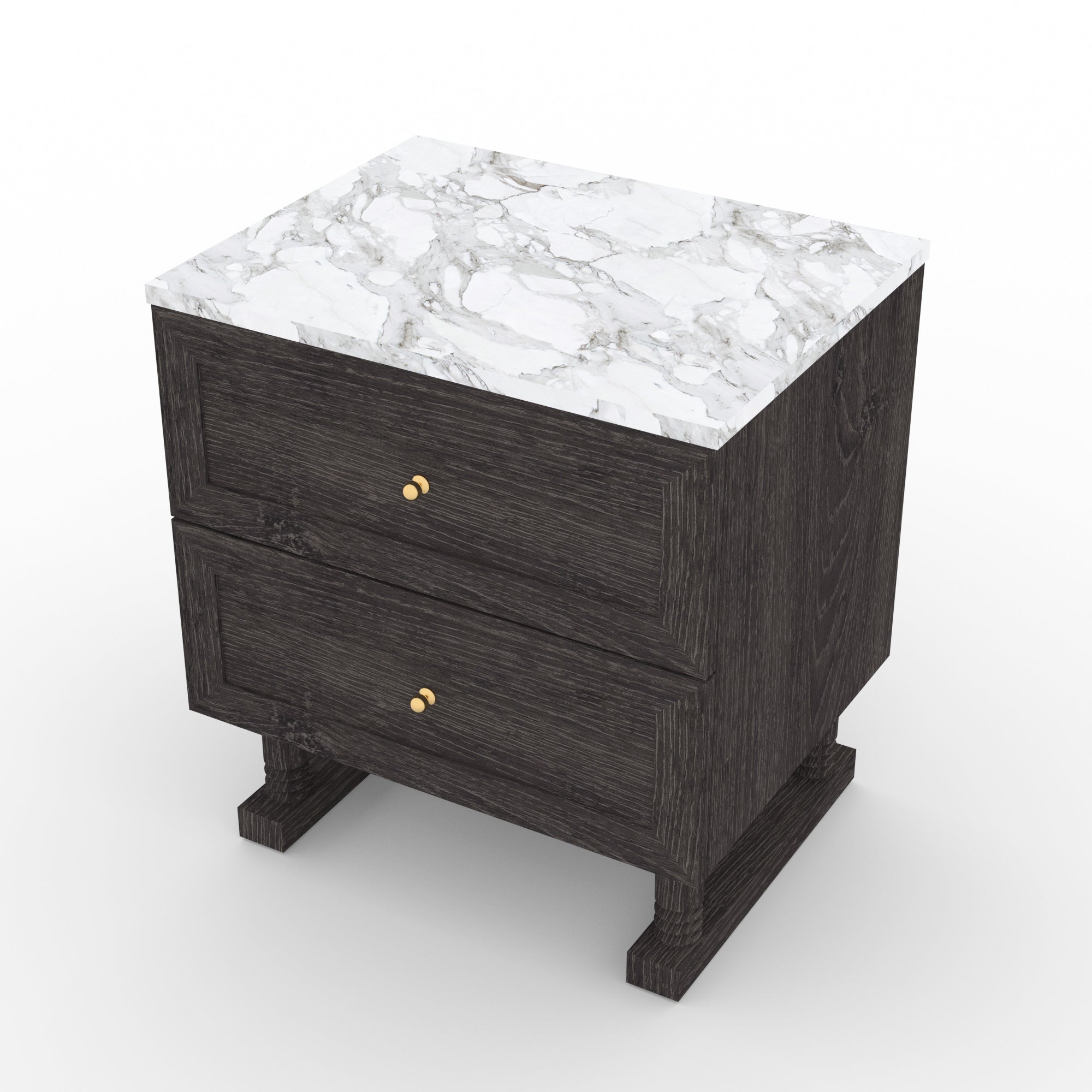 Complice Nightstand Black With Top Marble