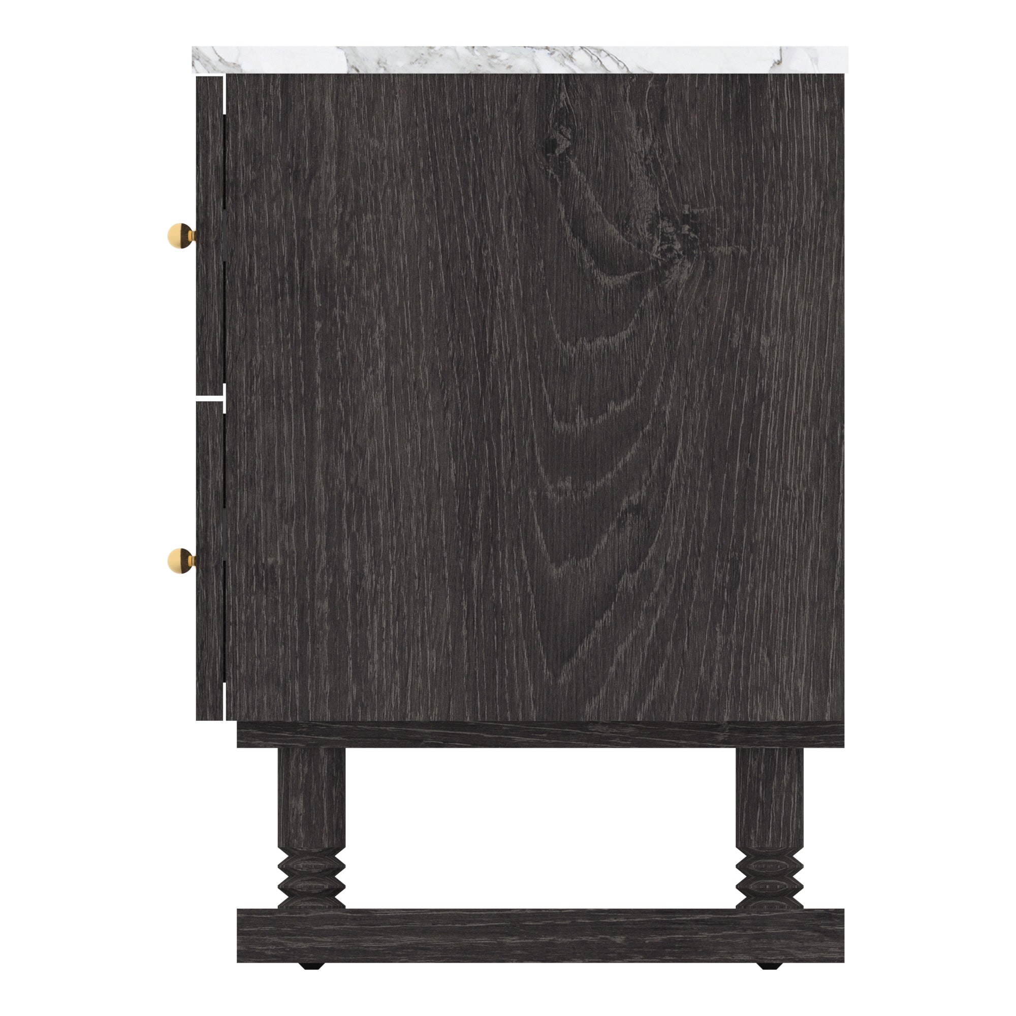 Complice Nightstand Black With Top Marble