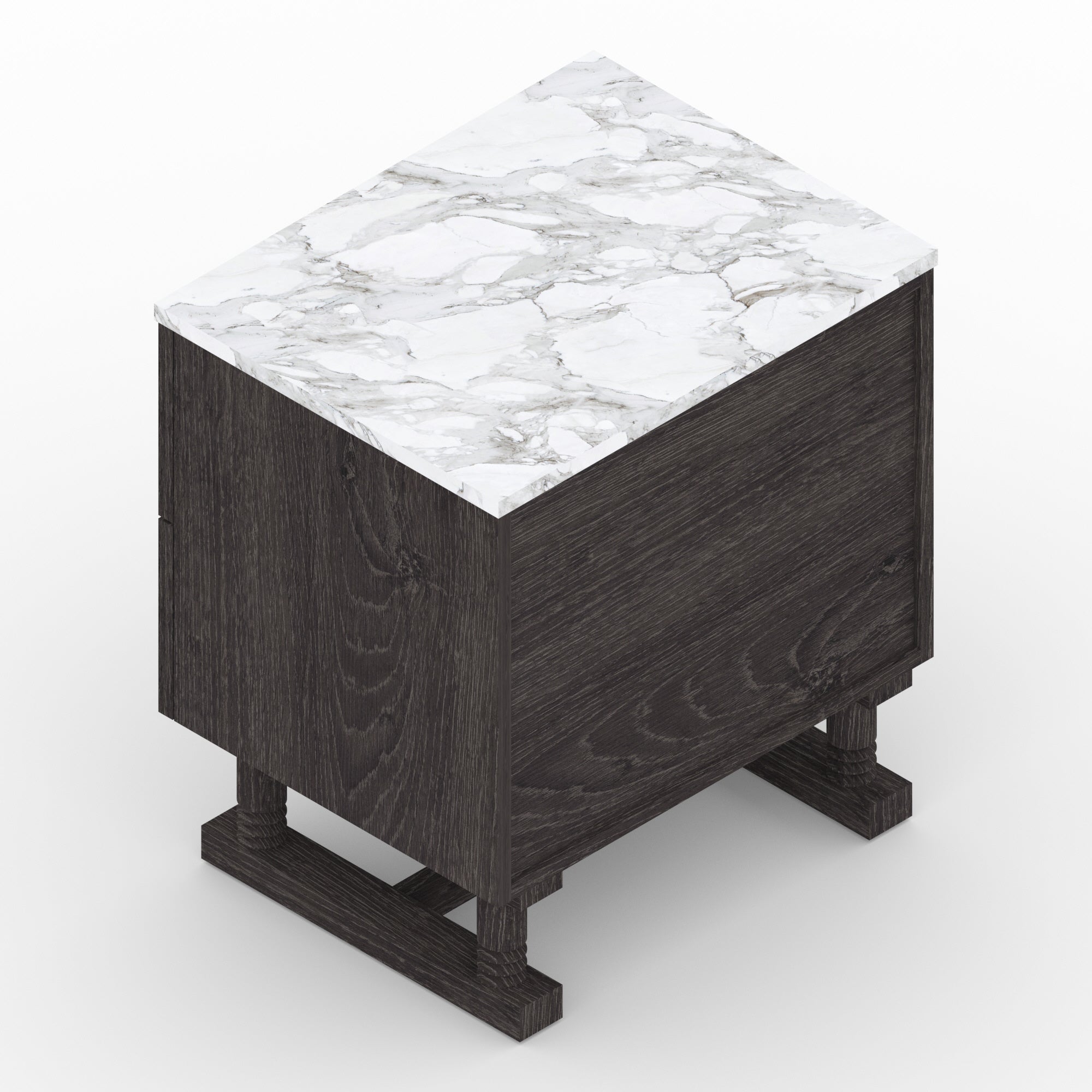 Complice Nightstand Black With Top Marble