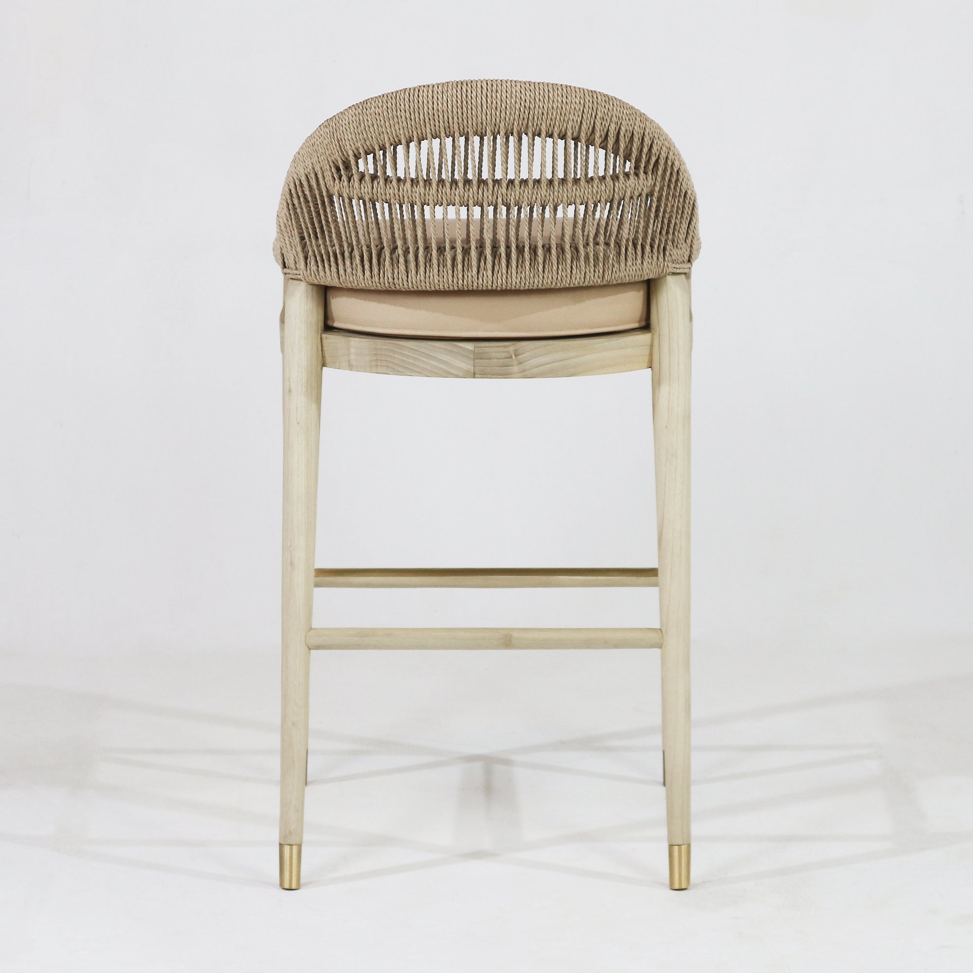 Fara Blonde Rope-Backed & Upholstered Bar Stool