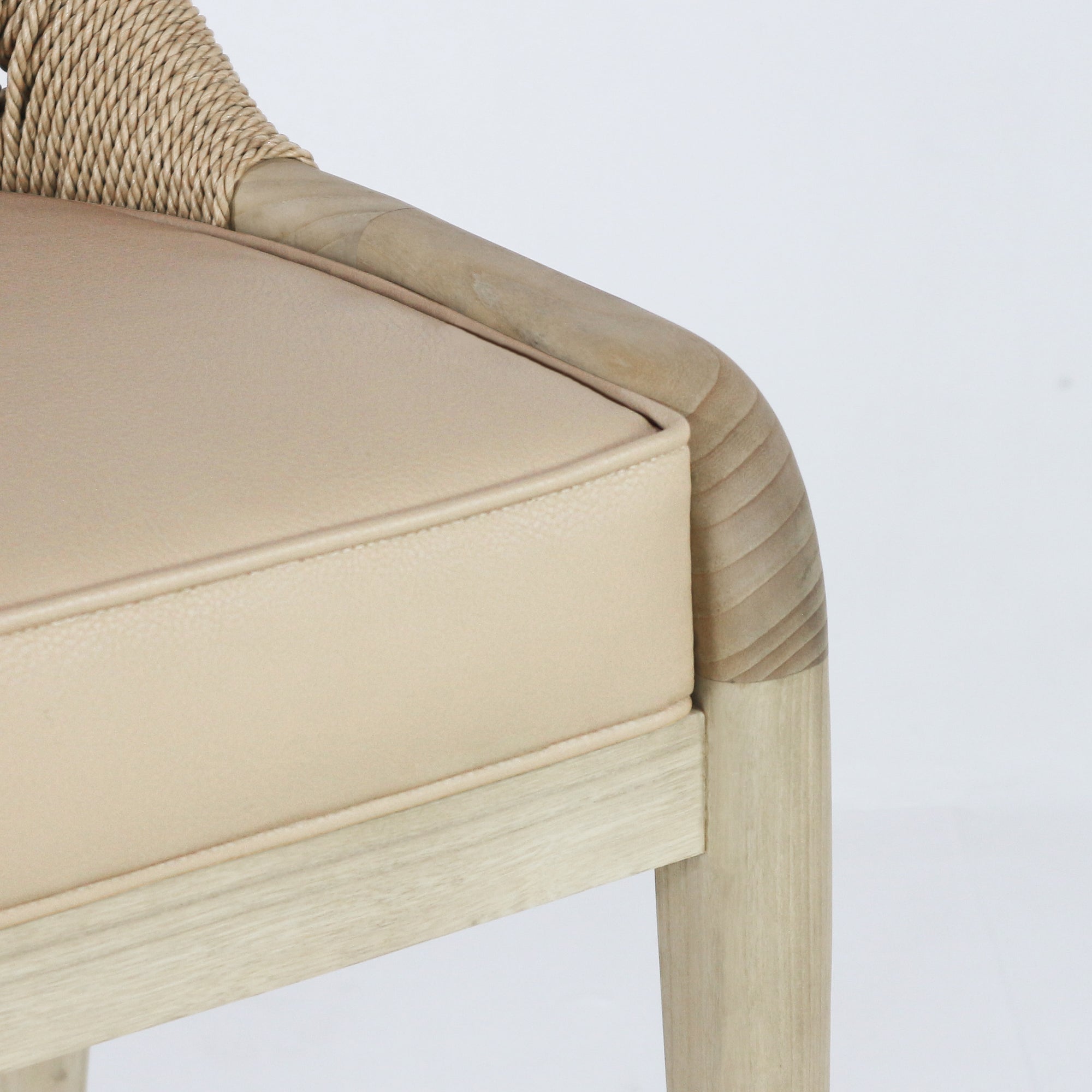 Fara Blonde Rope-Backed & Upholstered Bar Stool