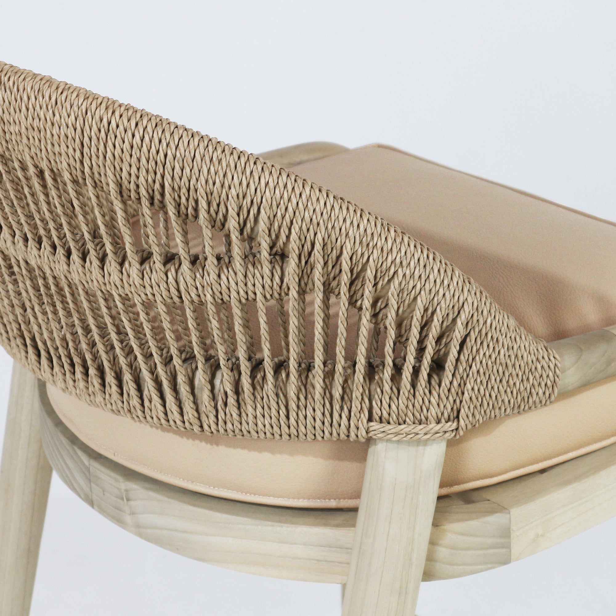 Fara Blonde Rope-Backed & Upholstered Bar Stool