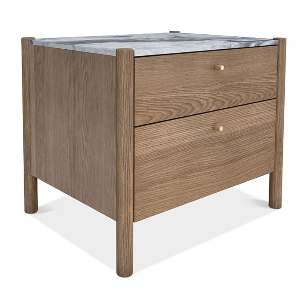 Luca White Oak 2 Drawer Nightstand