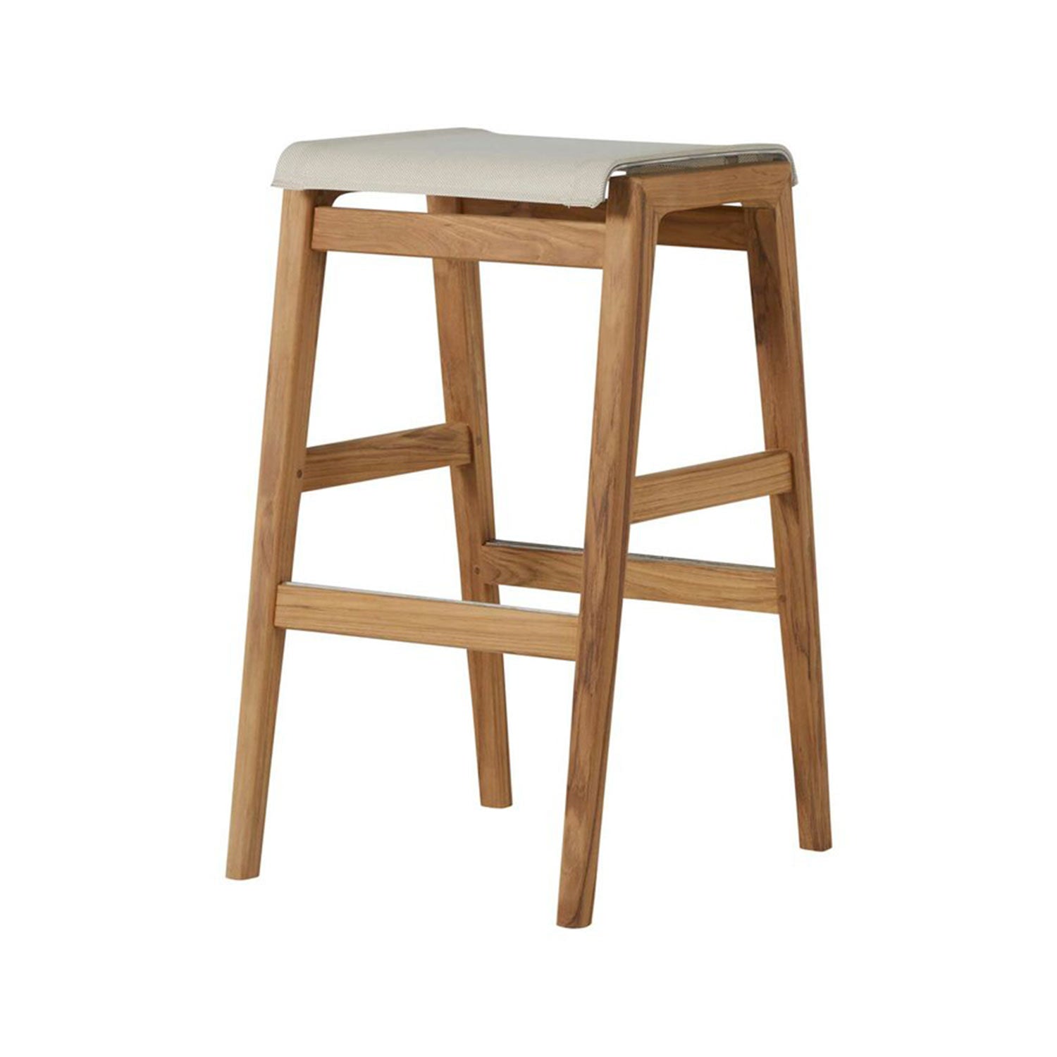 Laurent Backless Teak Outdoor Bar Stool