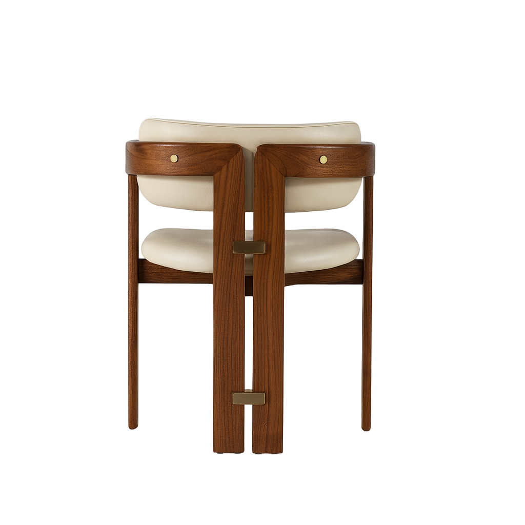 Pamplona Walnut Dining Chair Rubio Monocoat Finish and Gruppo Mastrotto Leather
