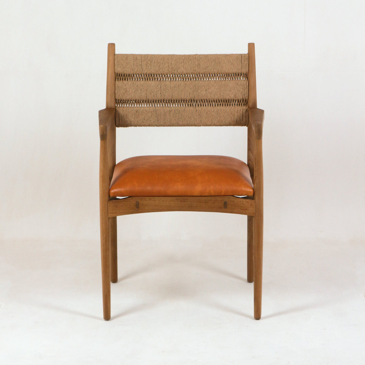 Samsara Leather &amp; Rope Back Dining Chair - INTERIORTONIC