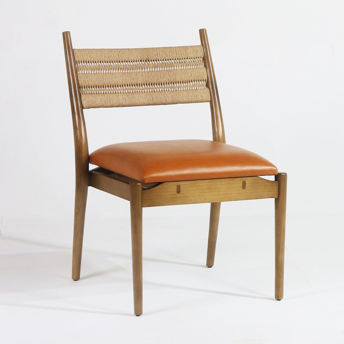 Samsara Leather &amp; Rope Back Side Chair