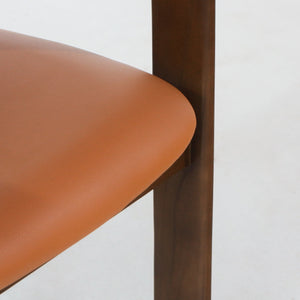 Pamplona Walnut Brown & Tan Leather Dining Chair