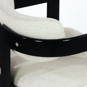 Pamplona Black, Stainless & Beige Boucle Dining Chair