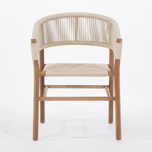 Macy Teak & Polypropylene Woven Dining Chair
