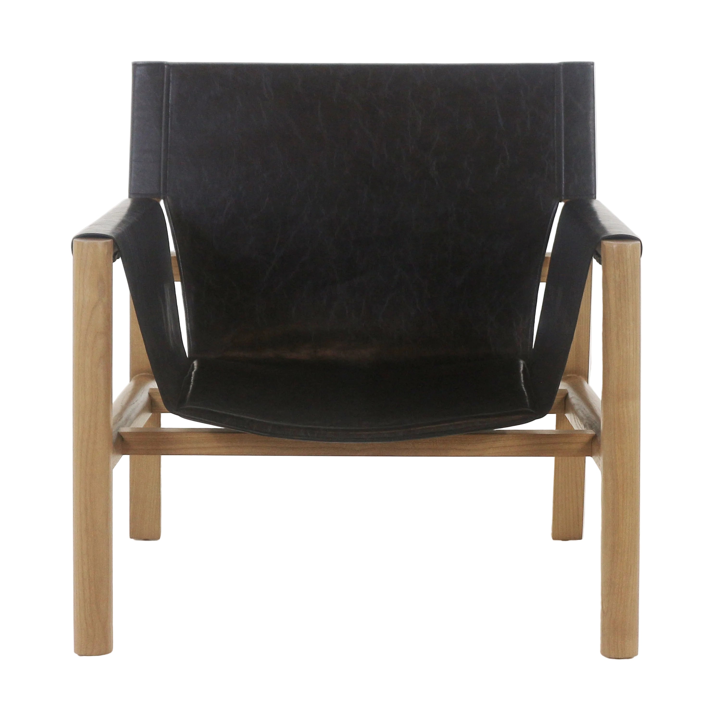 Toronto Leather & Teak Lounge Chair Teak