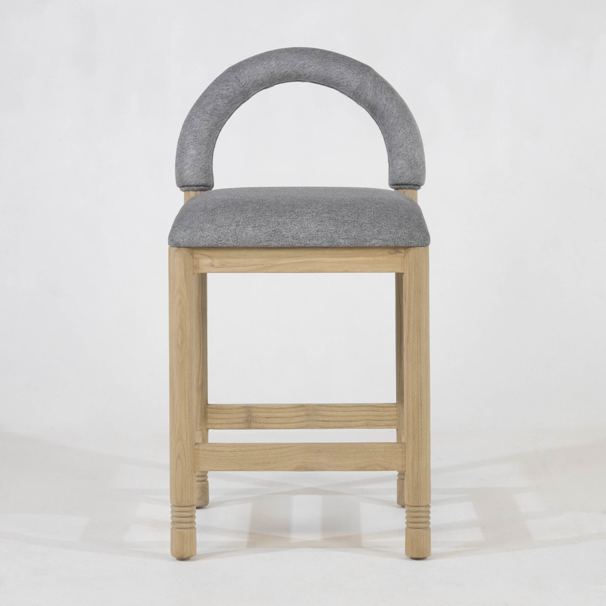 Heidi Oak & Bouclé Bar and Counter Stool