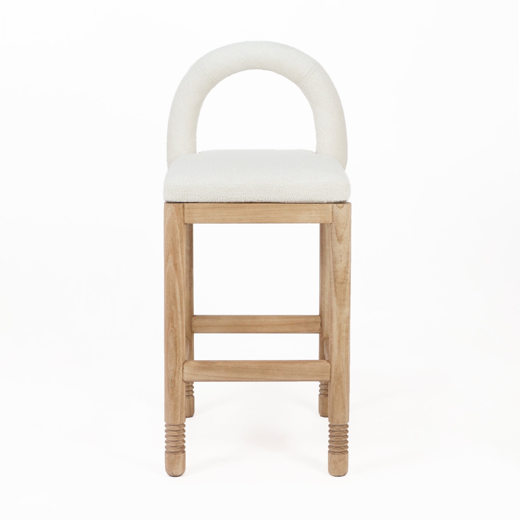 Heidi Teak & Boucle Counter Stool