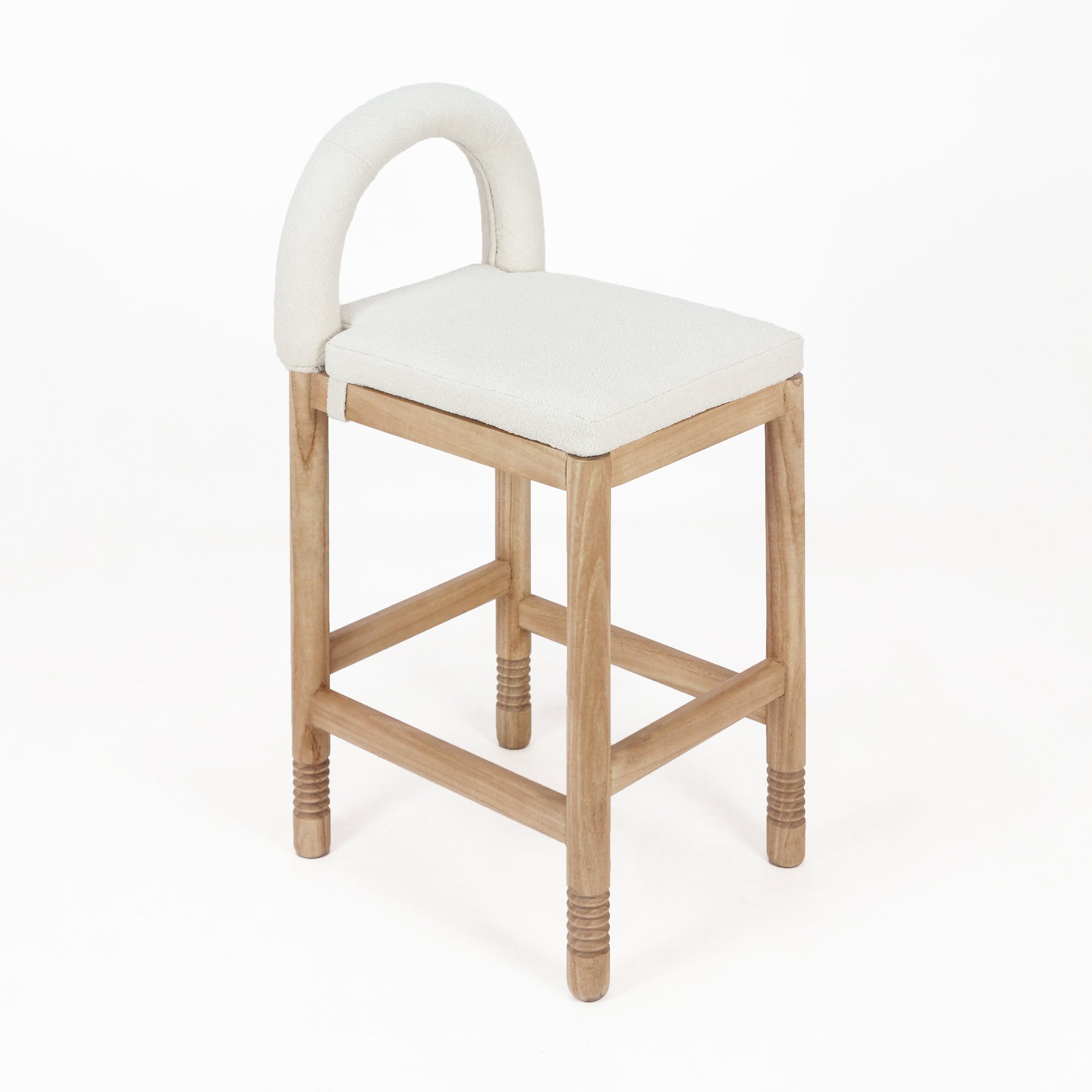 Heidi Teak & Boucle Counter Stool