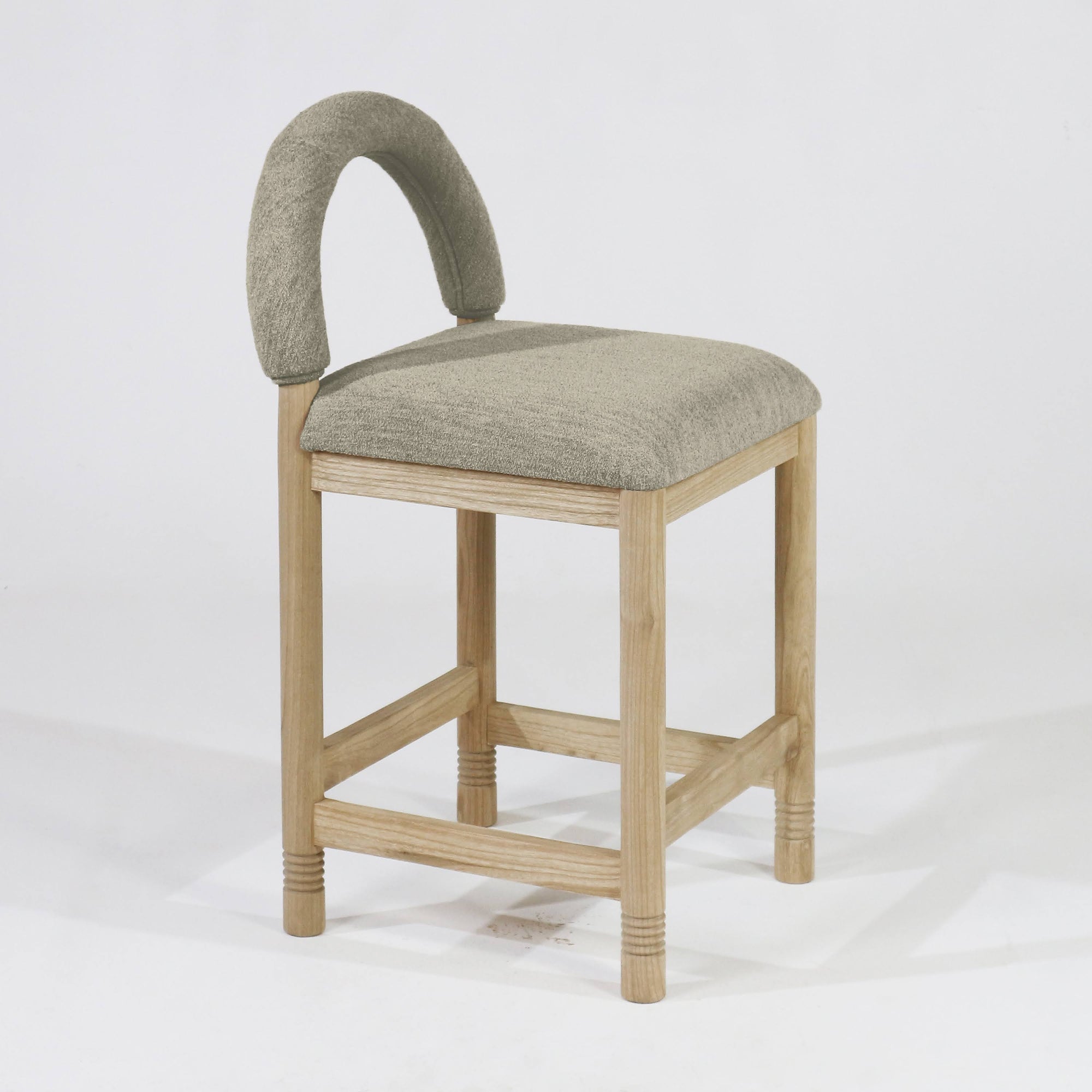 Heidi Oak & Boucle Bar & Counter Stool