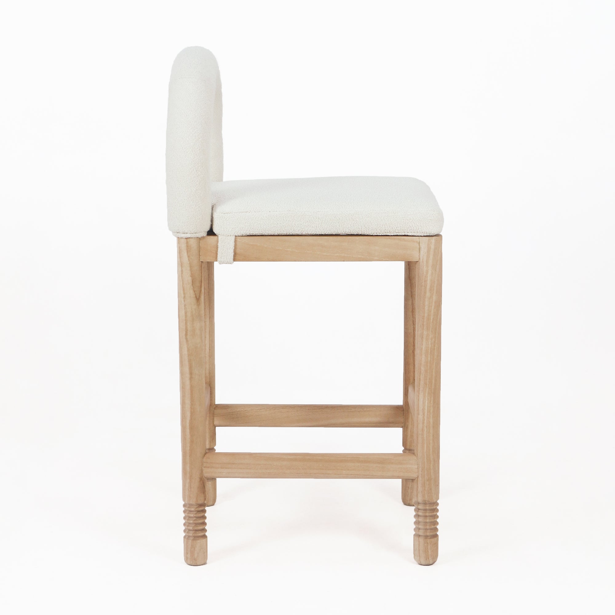 Heidi Teak & Boucle Counter Stool