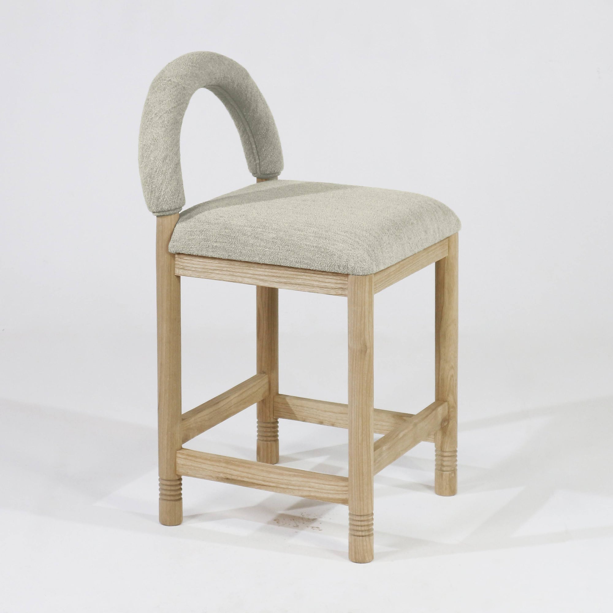 Heidi Oak & Boucle Bar & Counter Stool