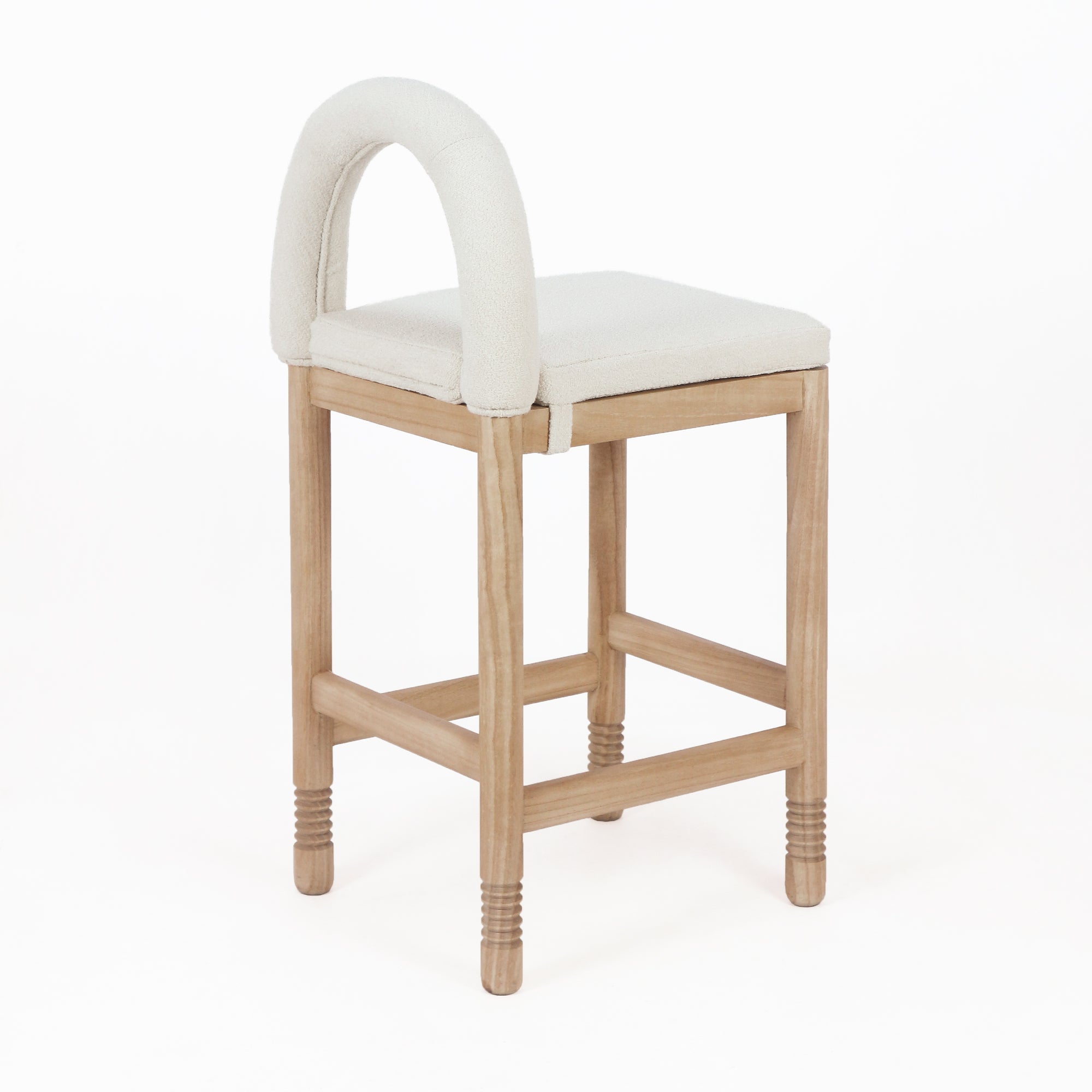 Heidi Teak & Boucle Counter Stool