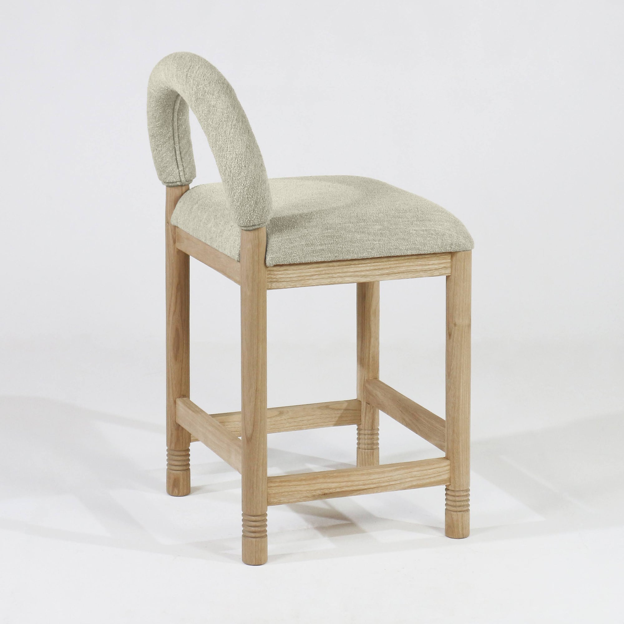 Heidi Oak & Boucle Bar & Counter Stool