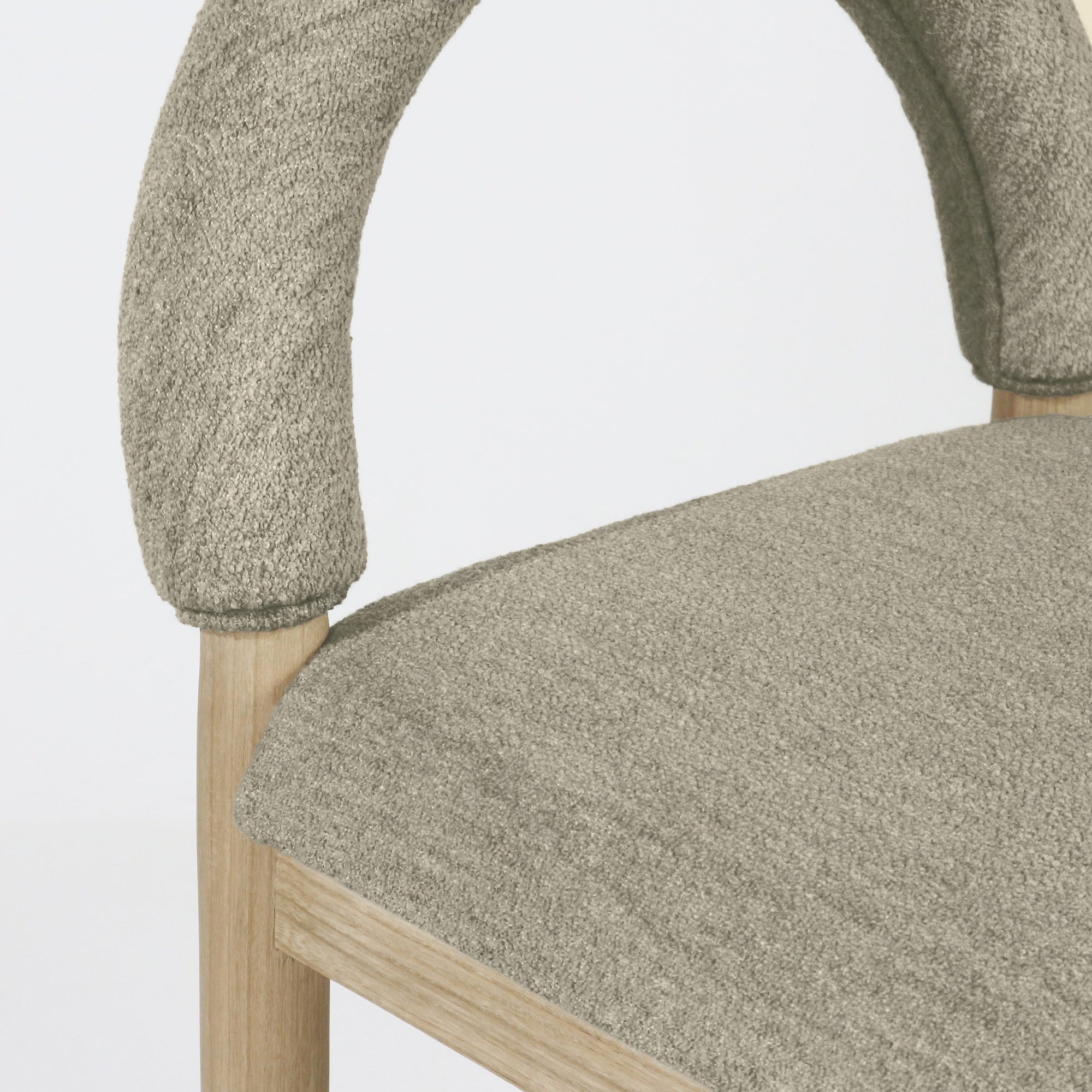 Heidi Oak & Boucle Bar & Counter Stool