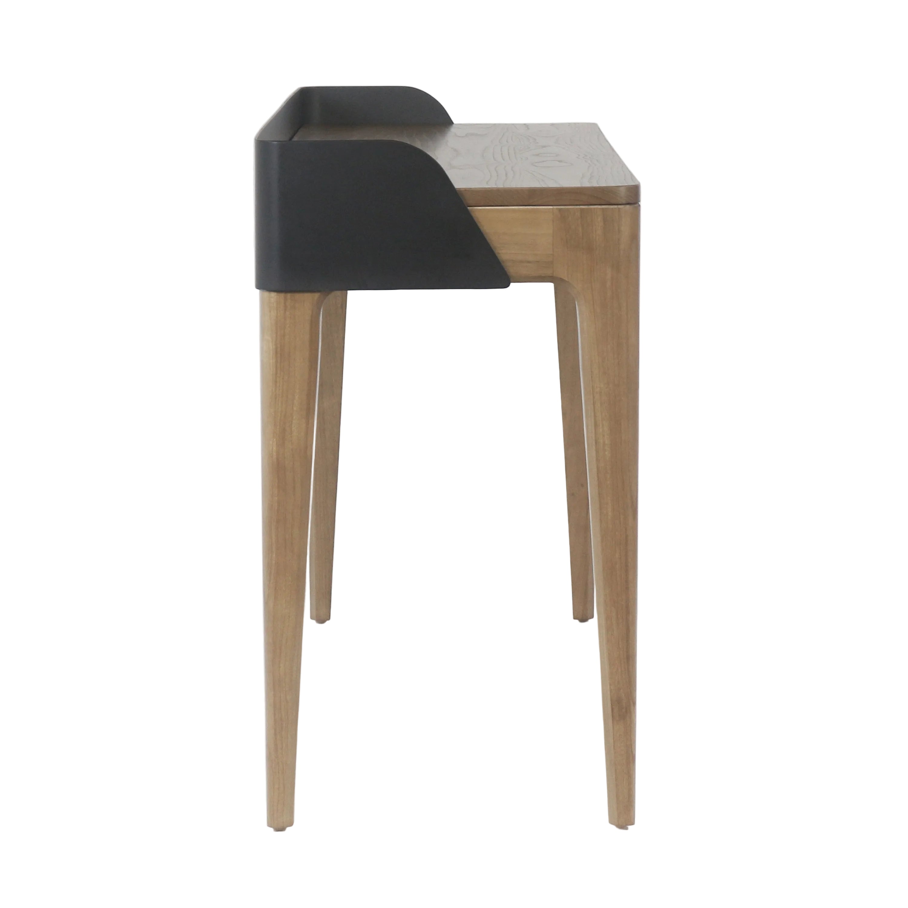 Millis Light Teak Finish with Matte Black Steel Cover Desk