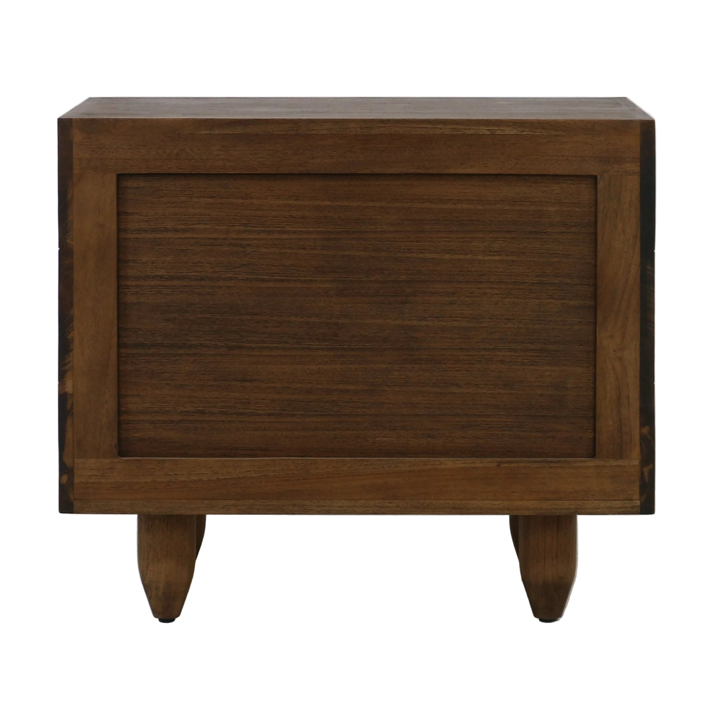 Ravello Large Solid Oak Nightstand with Brushed Bronze Handles