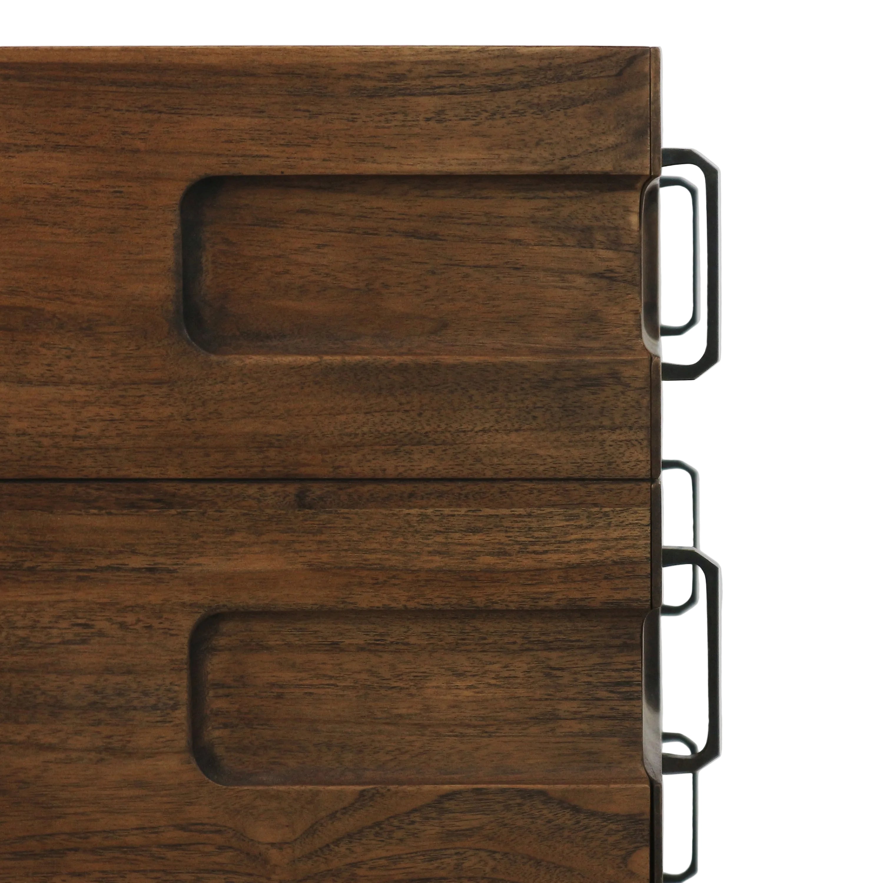 Ravello Large Solid Oak Nightstand with Brushed Bronze Handles