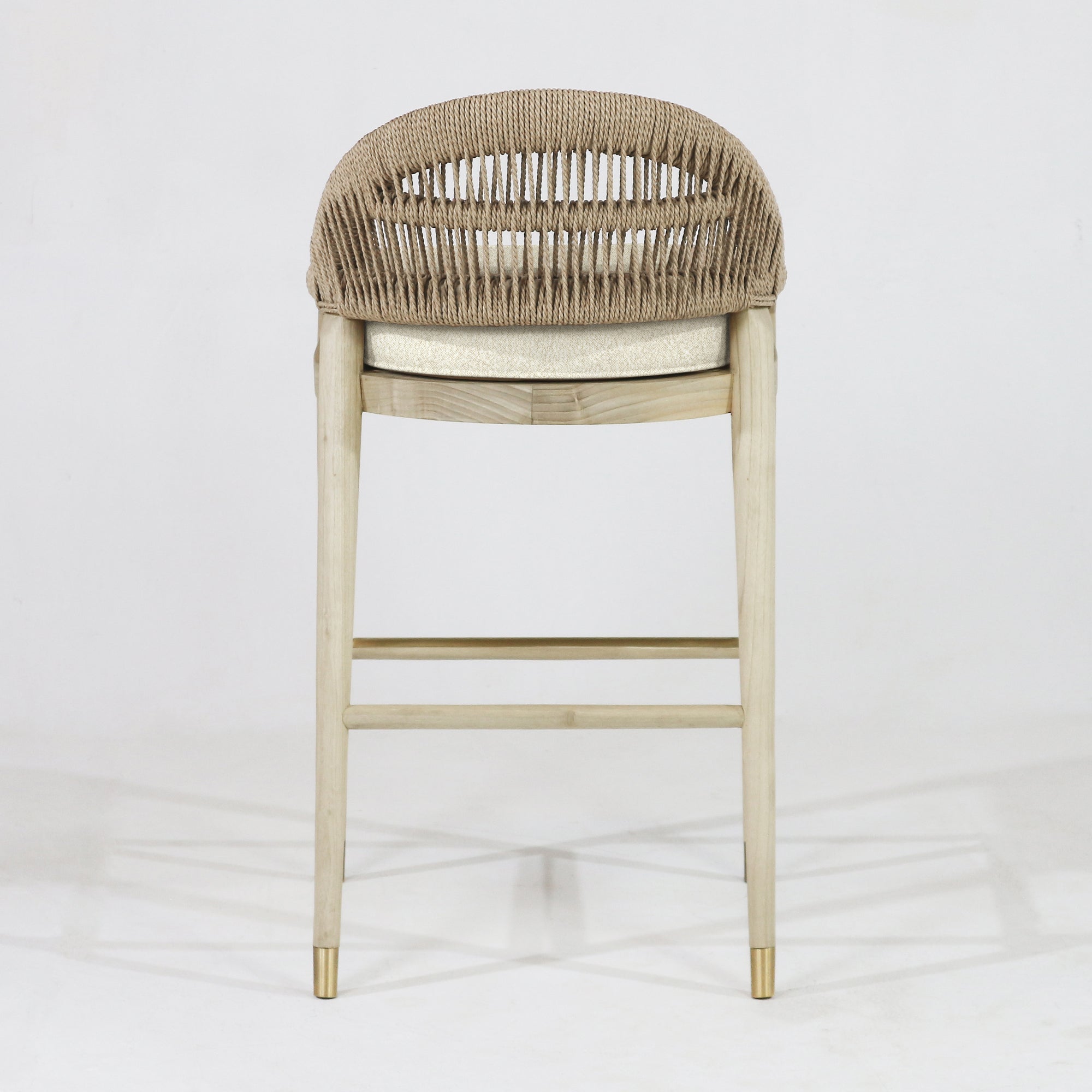 Fara Blonde Rope-Backed & Upholstered Bar Stool