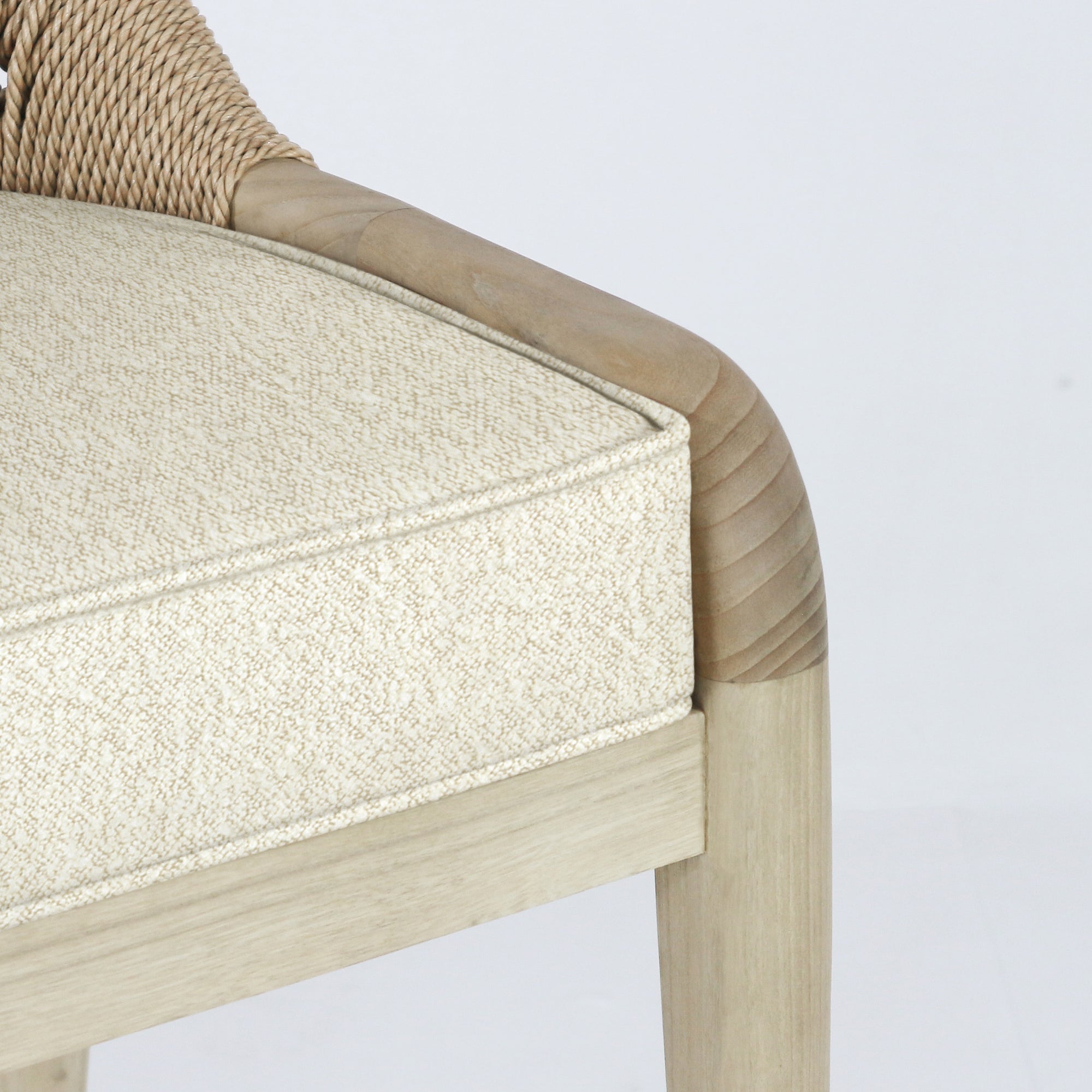 Fara Blonde Rope-Backed & Upholstered Bar Stool