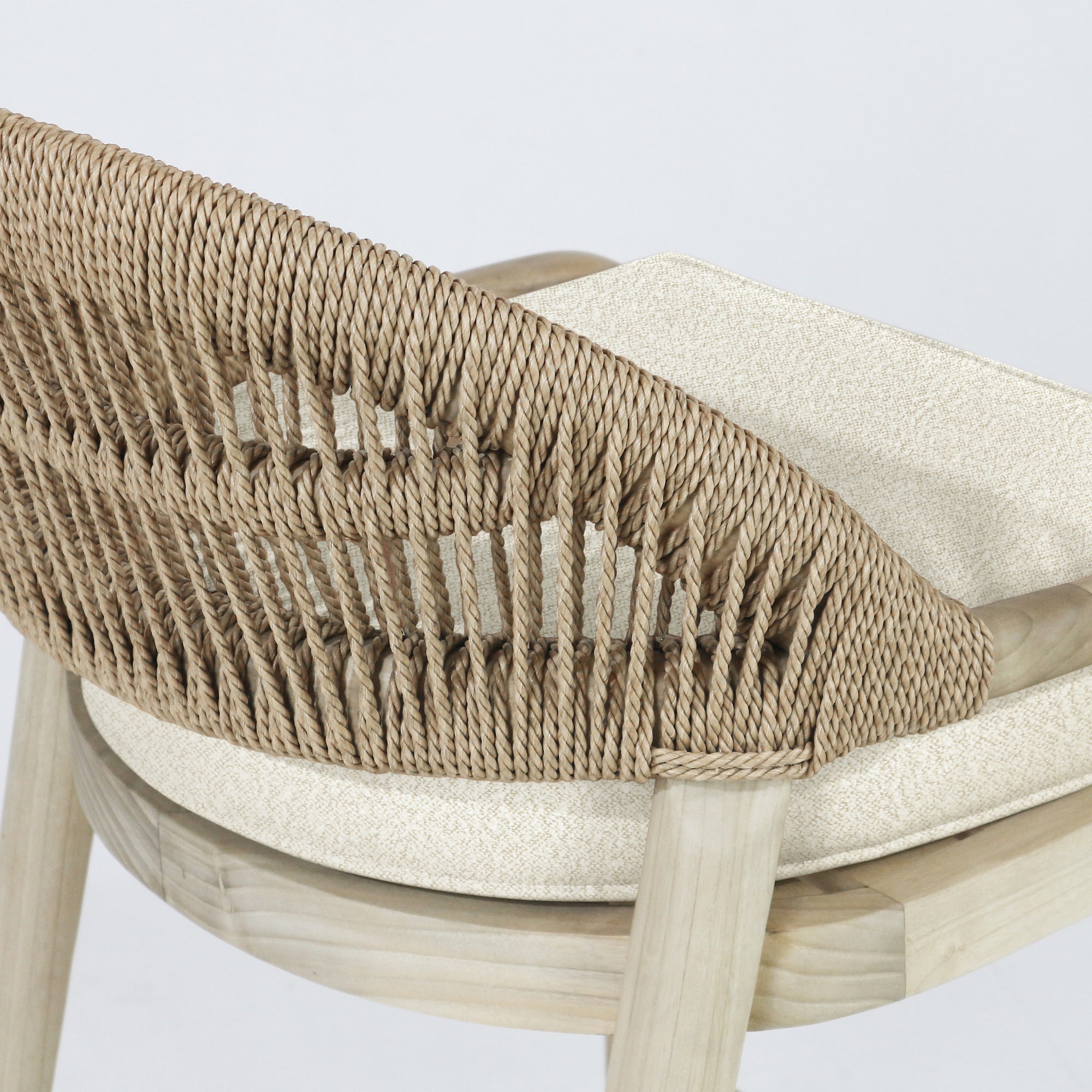 Fara Blonde Rope-Backed & Upholstered Bar Stool