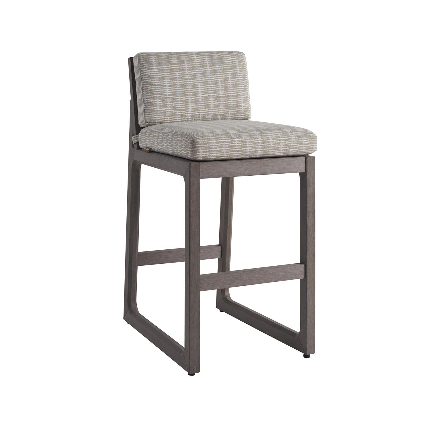 Noel Upholstered Armless Teak Outdoor Bar Stool