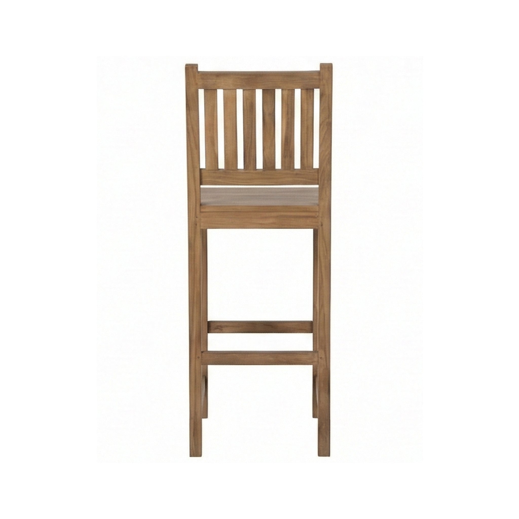 Patrice Upholstered Armless Teak Outdoor Bar Stool