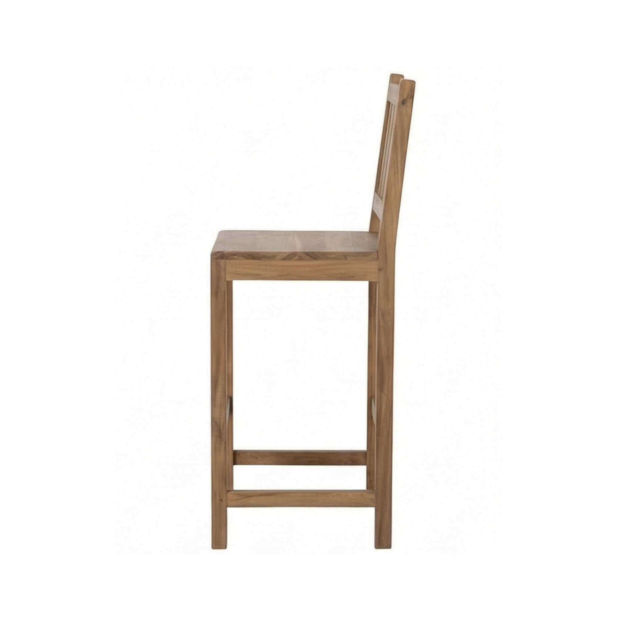 Patrice Upholstered Armless Teak Outdoor Bar Stool