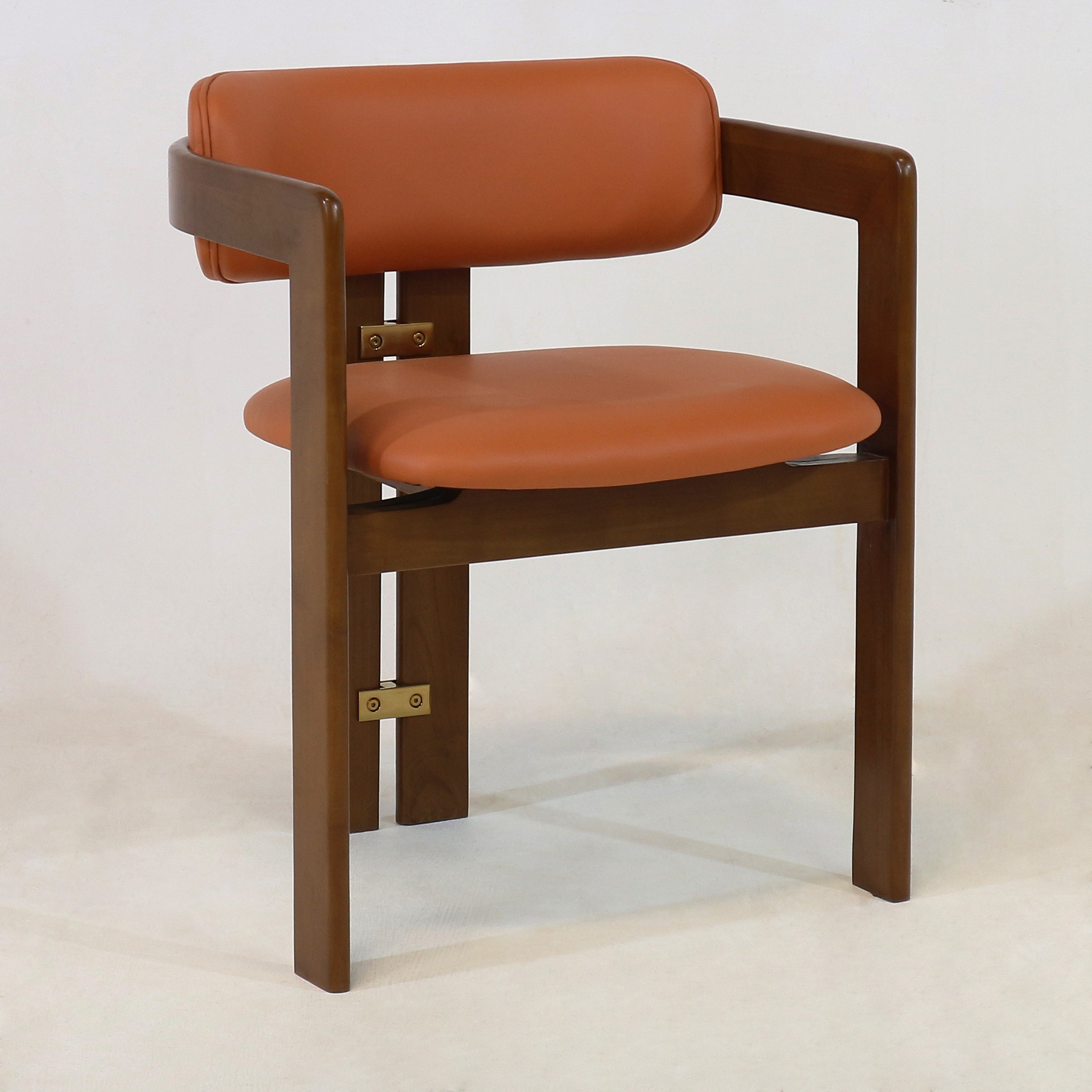 Pamplona Walnut Dining Chair with Rubio Monocoat Finish and Gruppo Mastrotto Leather