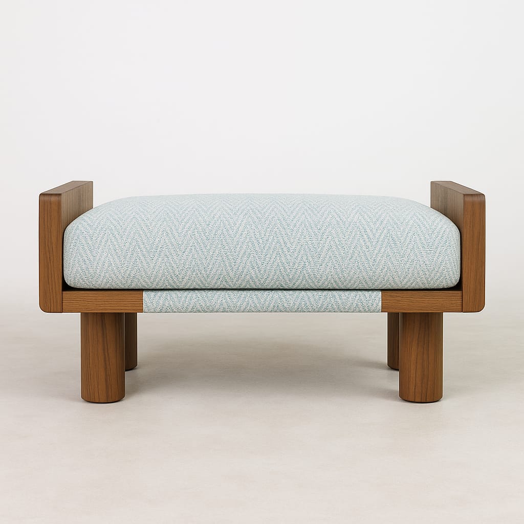 Ilyna Herringbone End of Bed Bench Seat Recycled Teak