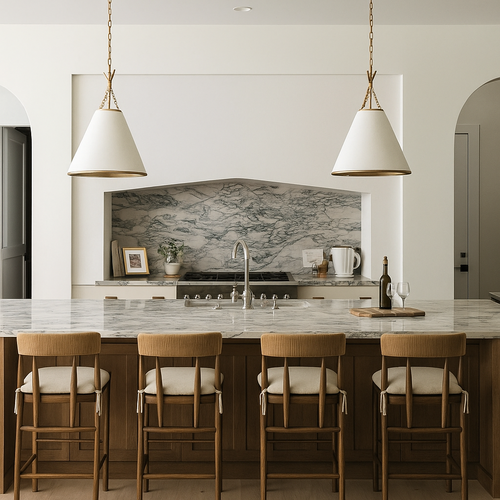 Harmonie Bar Counter Stool with Cushioned Seat and C-Back in Rope