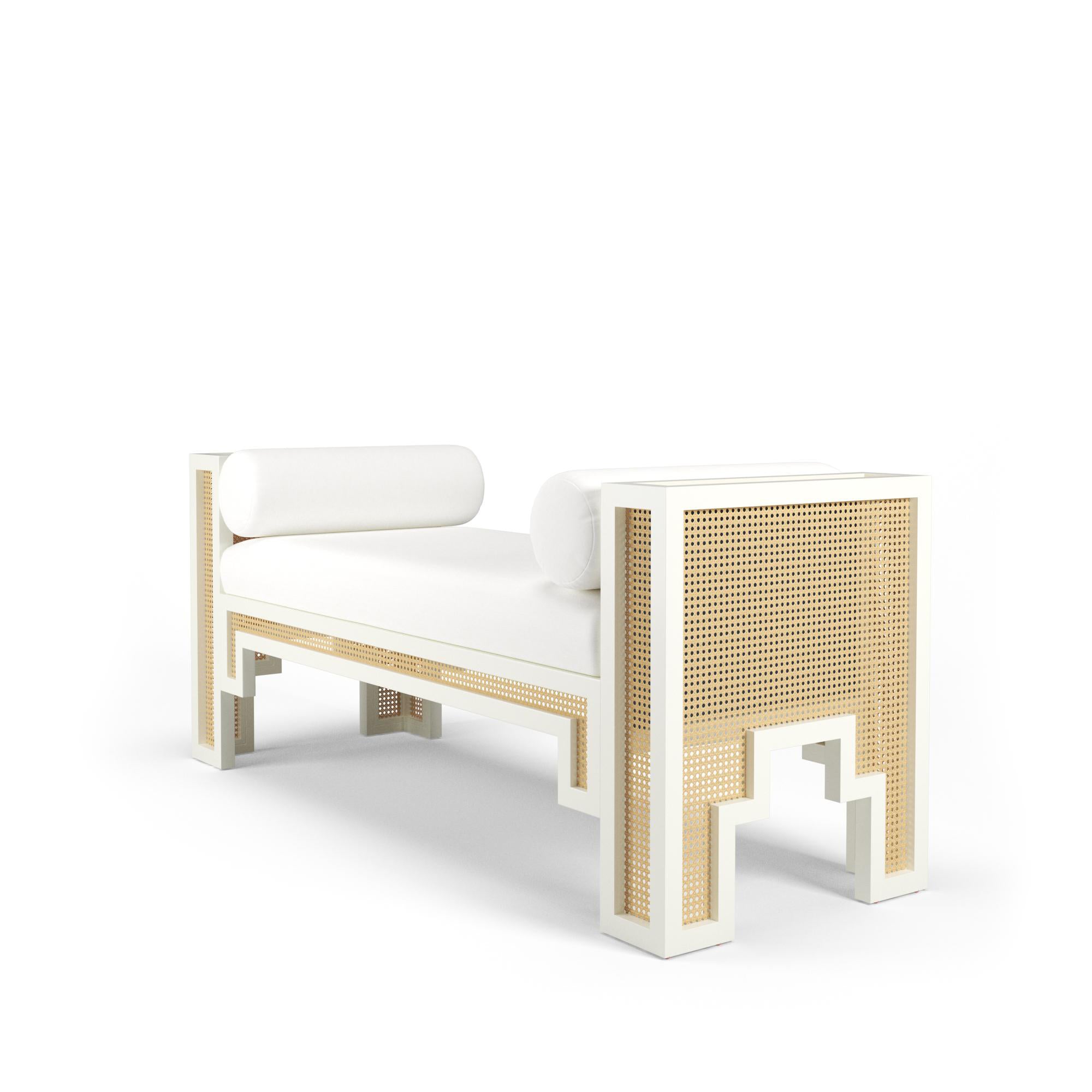 Calvin Rattan End of Bed Bench Seat - INTERIORTONIC