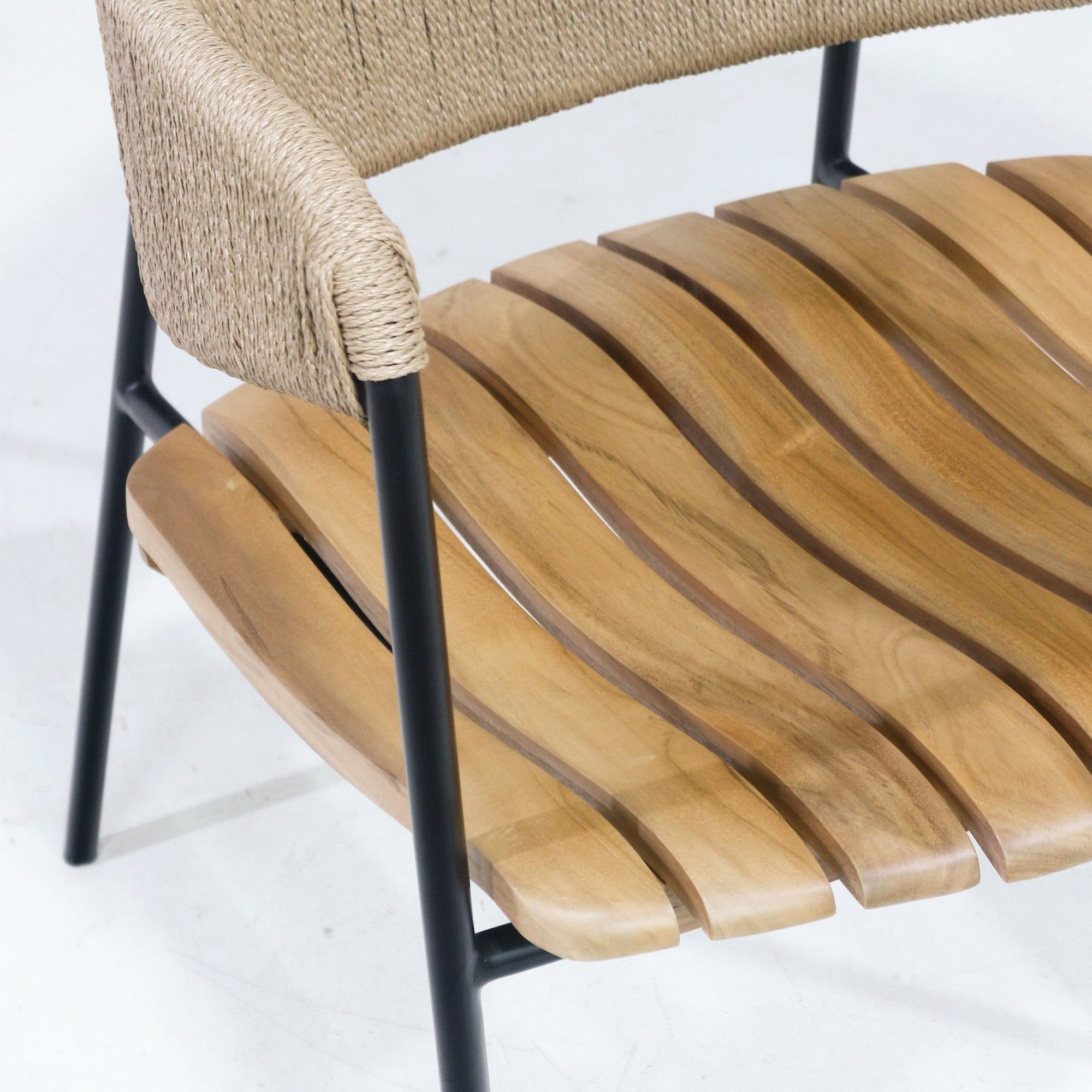 Clara Chair With Teak Seat And Rush Webbing - INTERIORTONIC